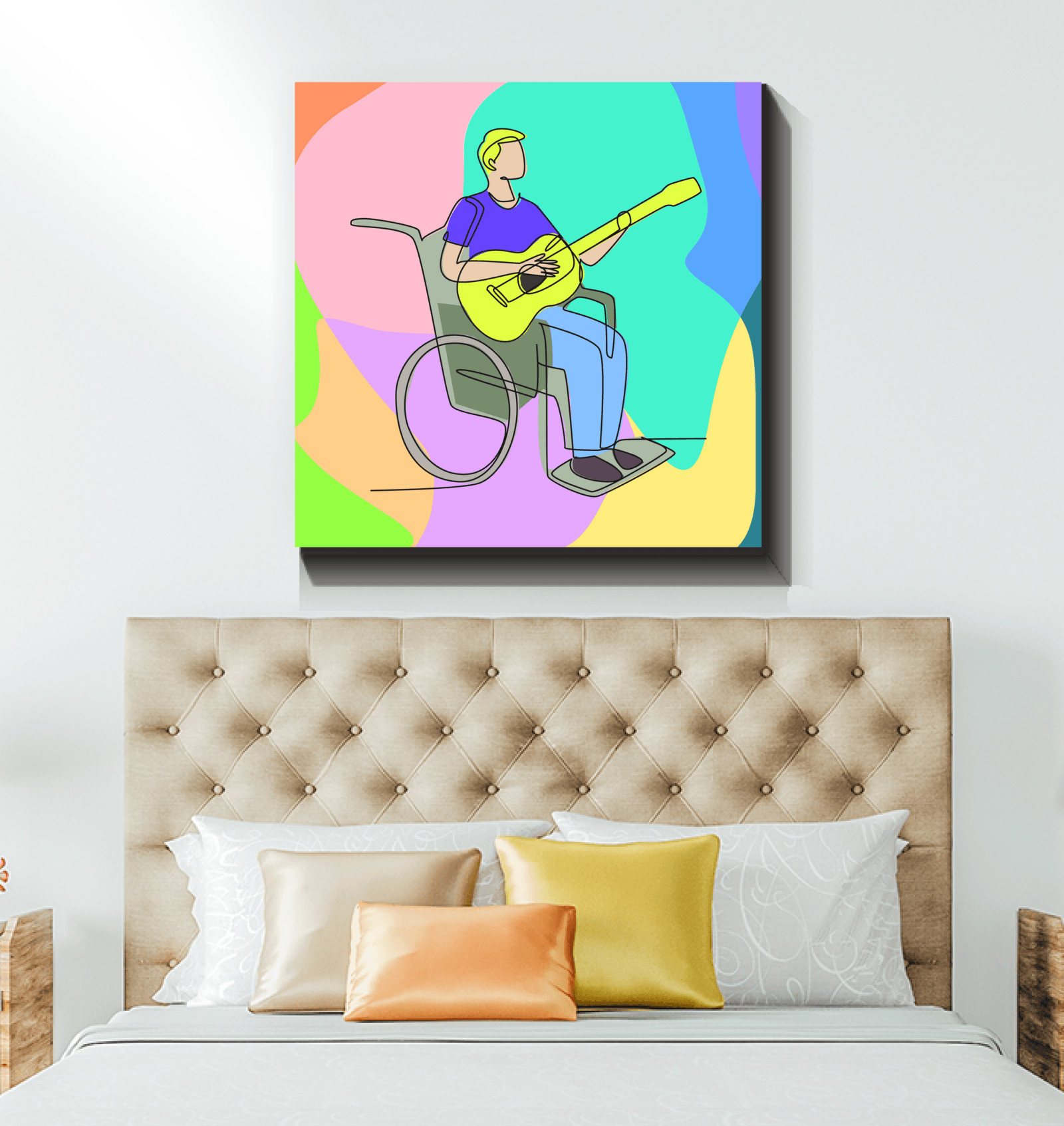 A Man Playing Guitar1.1 Wrapped Canvas - Beyond T-shirts