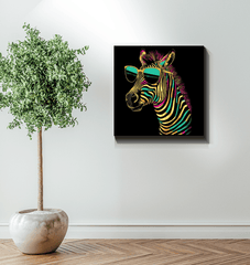 Elegant Zebra Portrait Canvas Art - Beyond T-shirts