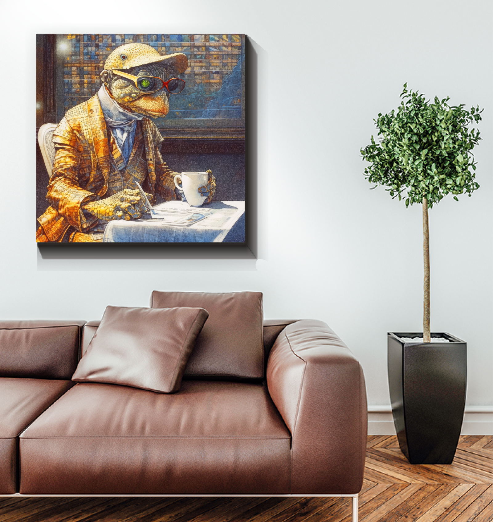 Chef Bulldog Canvas Art.