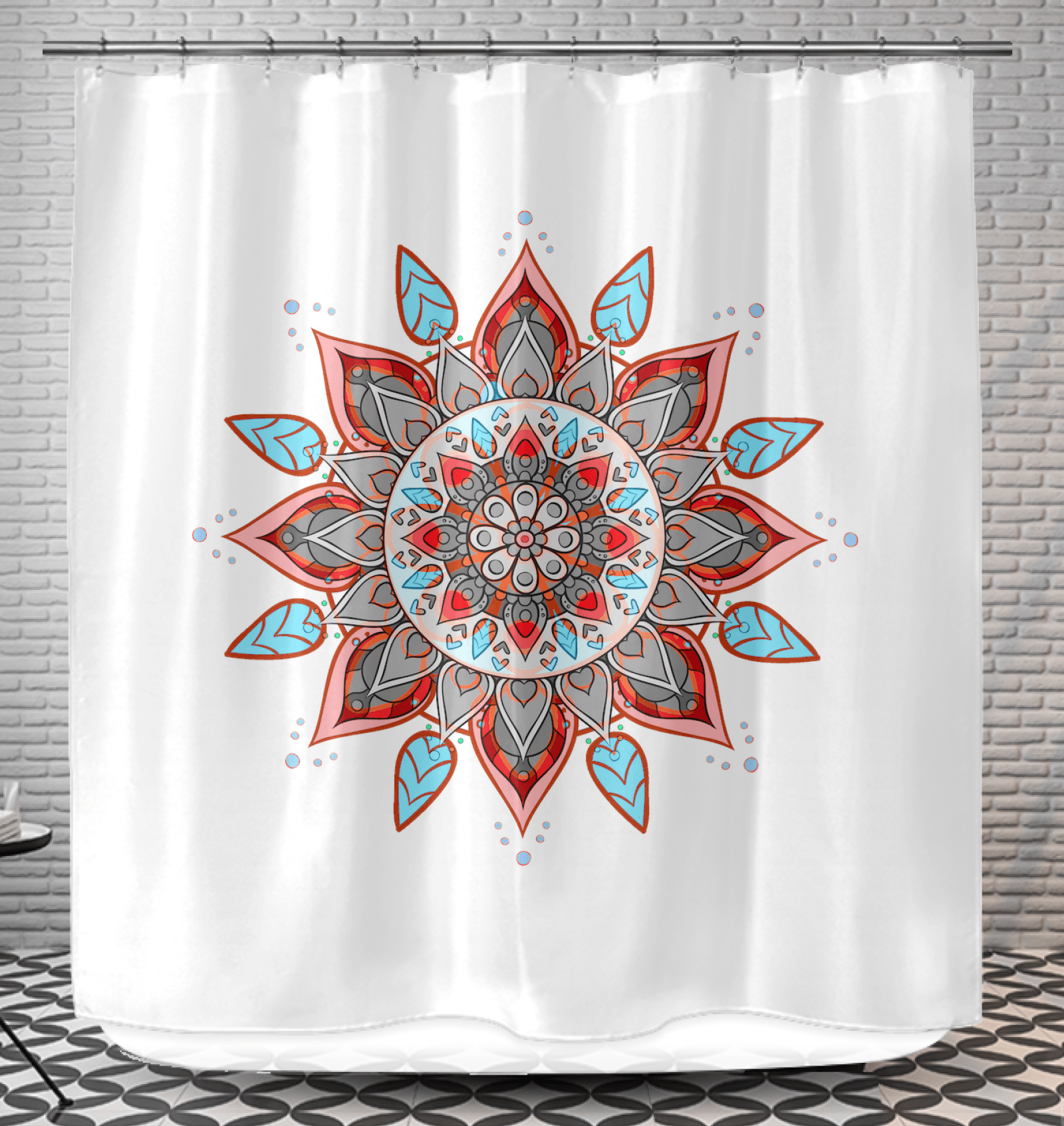 Mandala Harmony Linen Shower Drapes - Beyond T-shirts