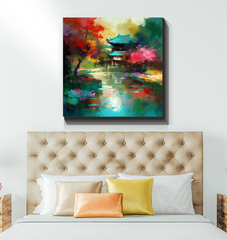 Sunset Serenity Landscape Wrapped Canvas