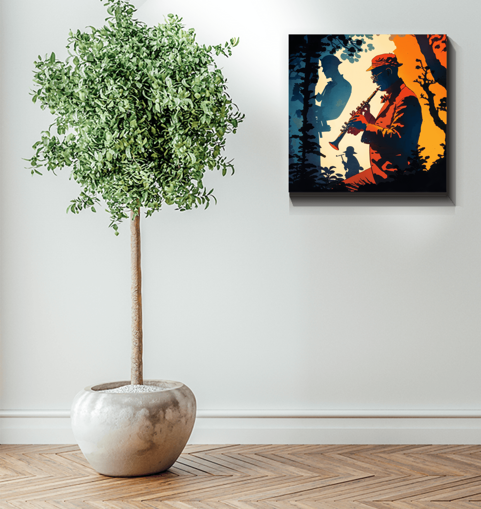 Canvas artwork capturing the rhythm and beauty of harmonious tunes in abstract form.