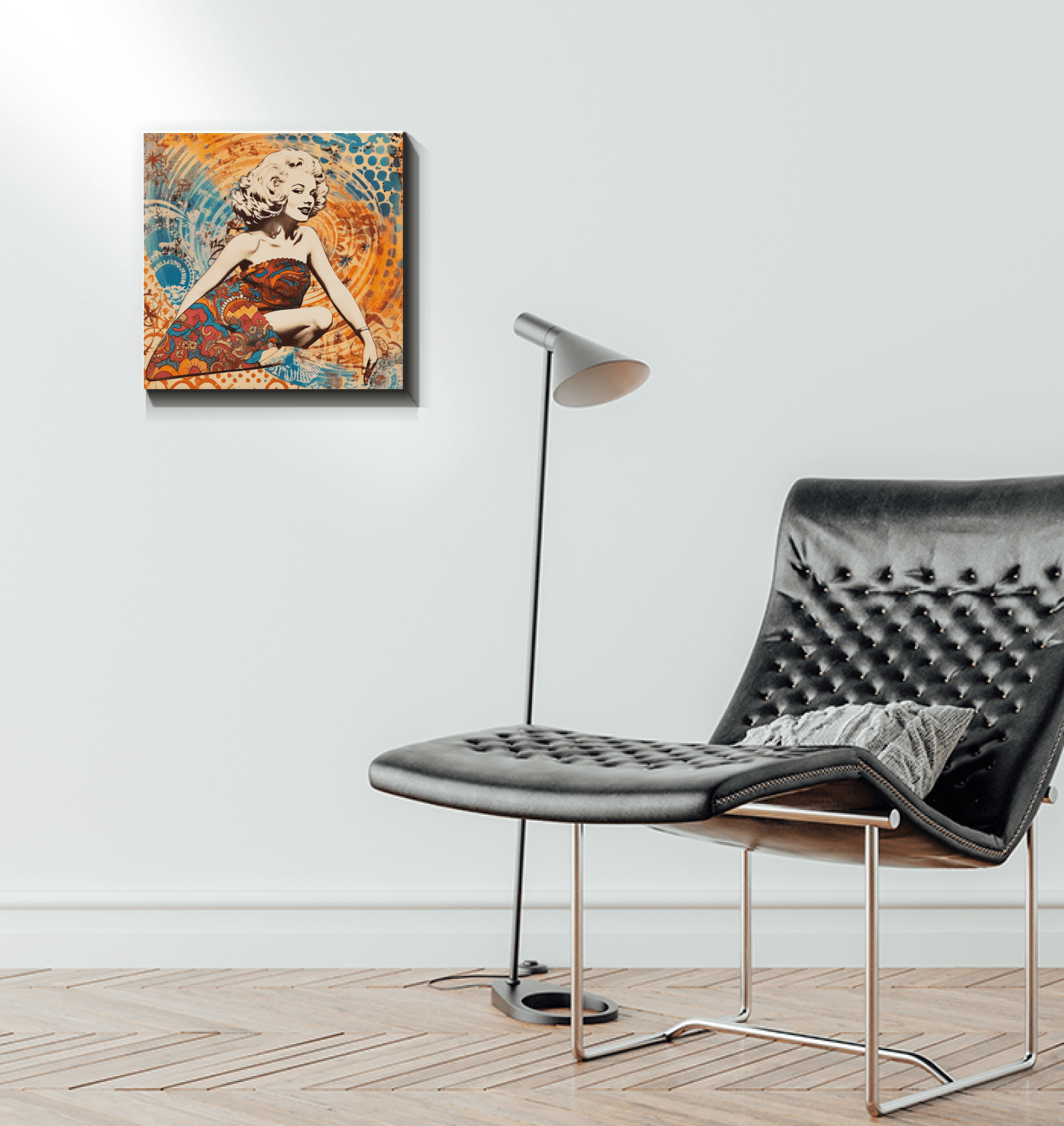 Angle view of Surfing 5 03 Wrapped Canvas
