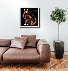 Majestic Feline Silhouette Canvas - Beyond T-shirts