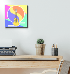 Guitar Line Art 1 Wrapped Canvas - Beyond T-shirts