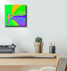 Lady Playing Violin Line Art Wrapped Canvas - Beyond T-shirts