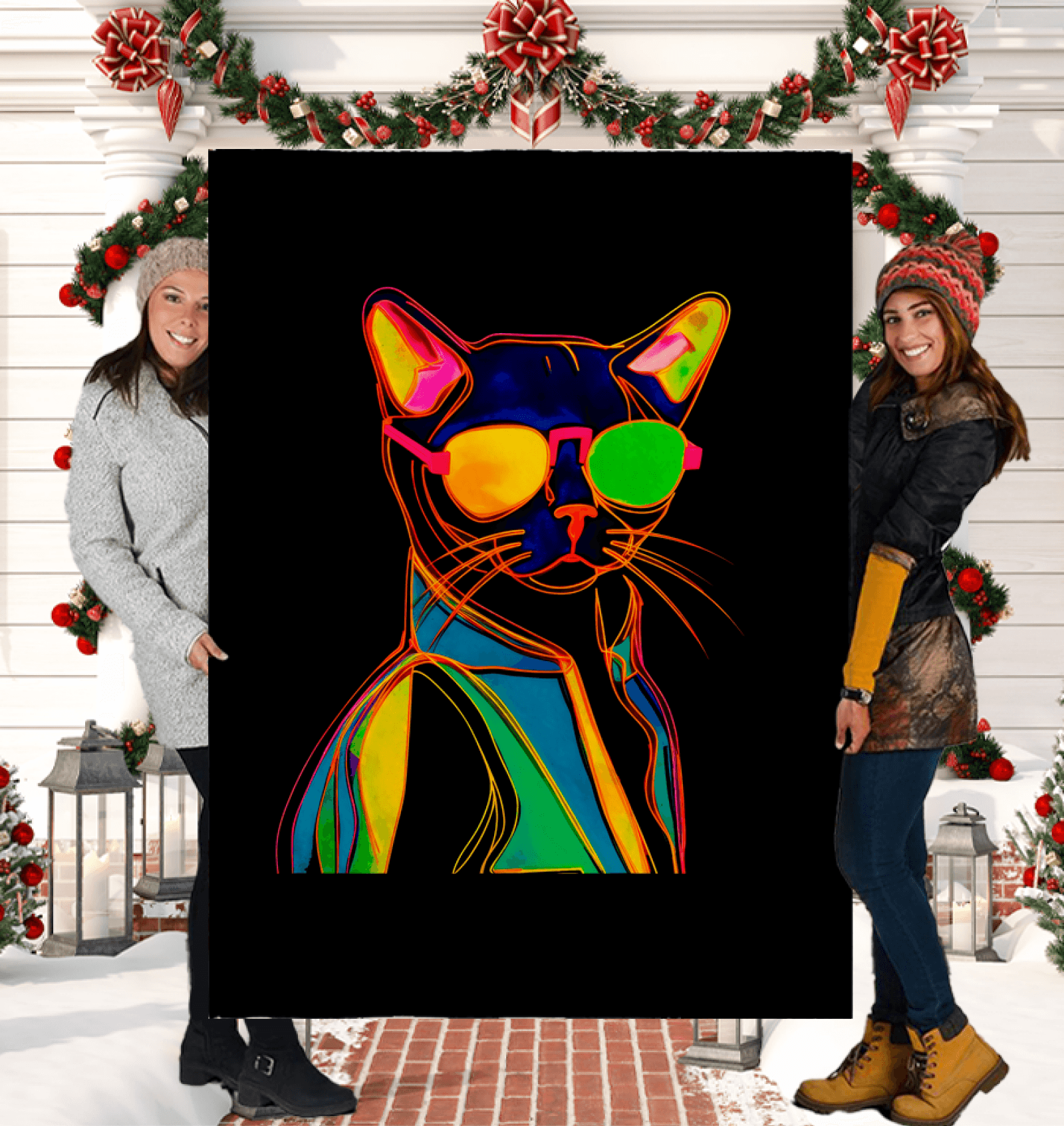 Curious Cat Haven Sherpa Blanket - Beyond T-shirts