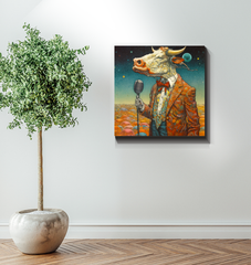 Goat's Whimsical World Wrapped Canvas