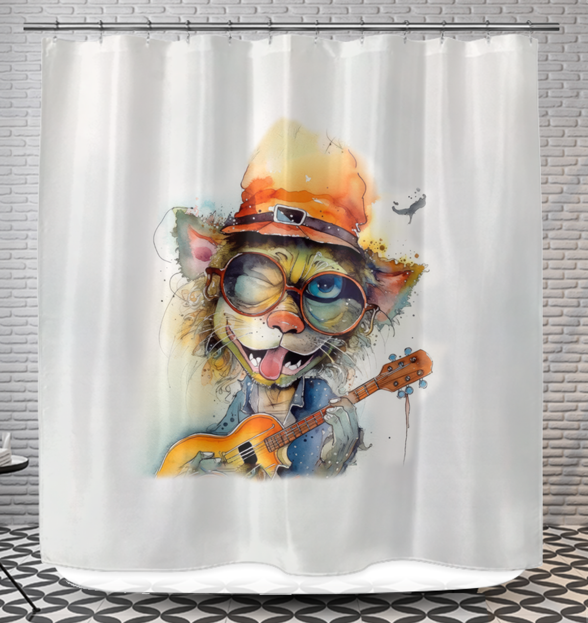 Trumpeter's Tuneful Torrent  Shower Curtain