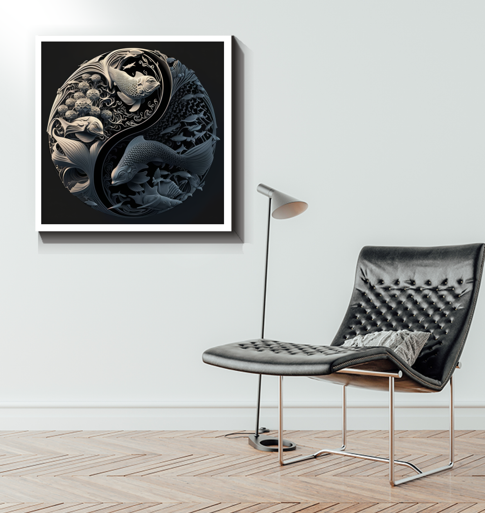 Harmonious Yin Yang wall art for modern homes.