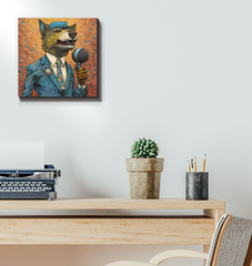 Sly Fox's Nocturnal Serenade Wrapped Canvas