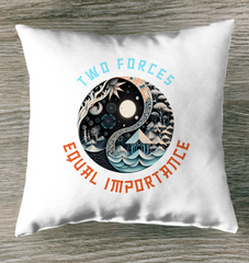 Yin Yang design indoor pillow for balanced decor.