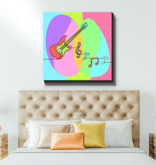 Guitar Line Art Wrapped Canvas - Beyond T-shirts
