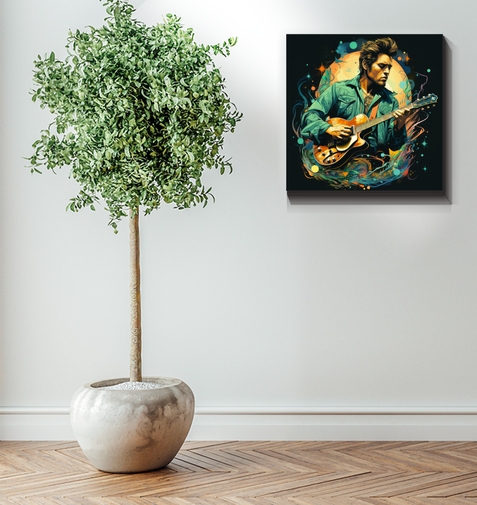 Ethereal Serenade Violin Music Canvas Art