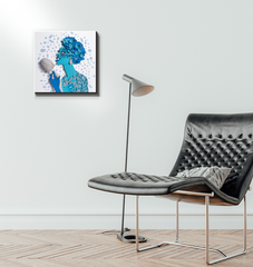 Eye-catching wrapped canvas featuring intricate floral kaleidoscope design