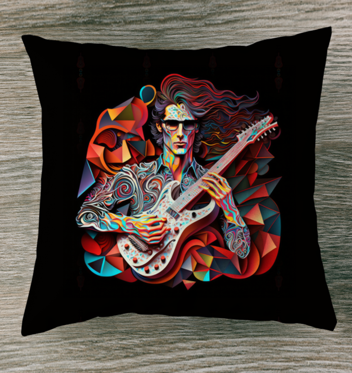 Vinyl Revival Musical Outdoor Pillow