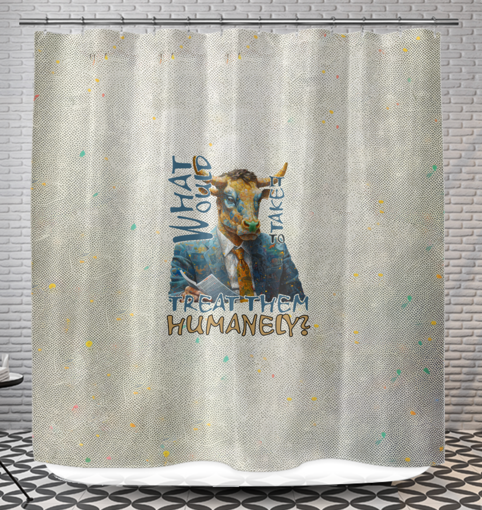 Fox Patterned Shower Curtain - Home Essentials.