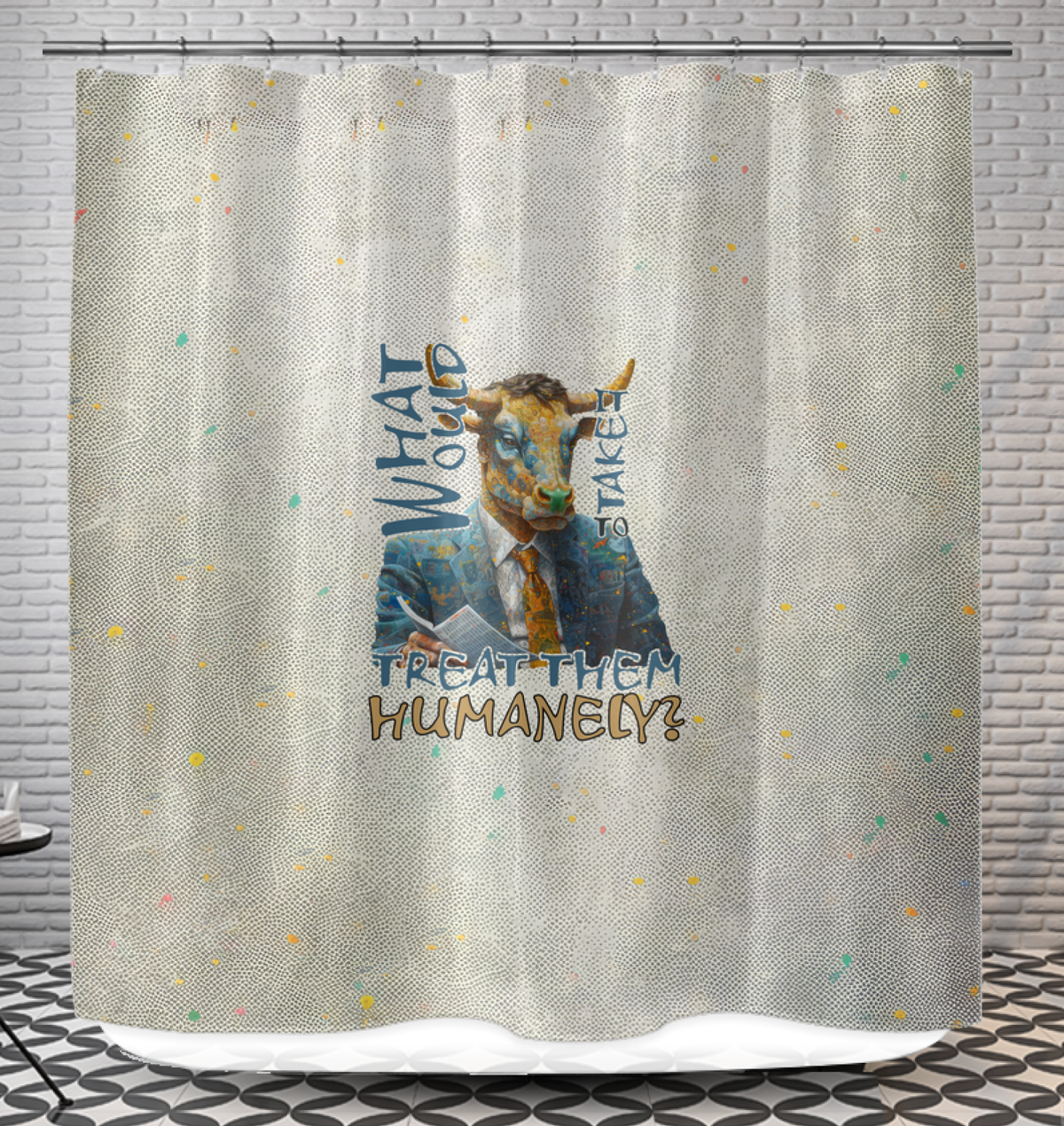 Fox Patterned Shower Curtain - Home Essentials.