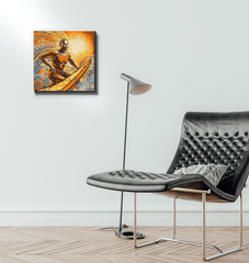 Side view of Surfing 5 15 Wrapped Canvas