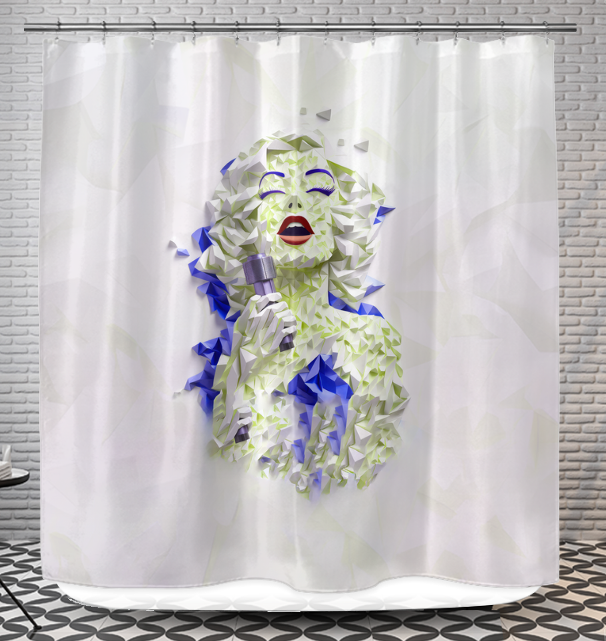 Elegant Floral Cascade Kirigami Shower Curtain enhancing bathroom decor