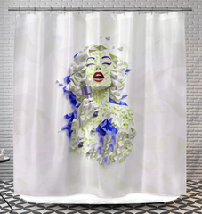 Elegant Floral Cascade Kirigami Shower Curtain enhancing bathroom decor