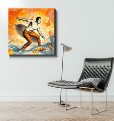 Surfing 1 05 Wrapped Canvas - Beyond T-shirts