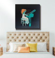 Decorative wrapped canvas featuring a poppy playground theme
