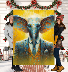 Elephant's Serene Oasis Sherpa Blanket