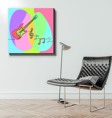 Guitar Line Art Wrapped Canvas - Beyond T-shirts