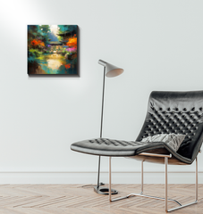 Snowy Peaks Landscape Wrapped Canvas