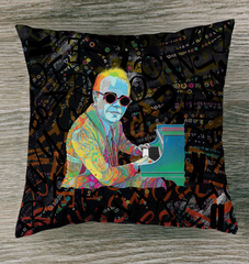 Cosmos-themed outdoor pillow showcasing vibrant colors and patterns for garden decor.