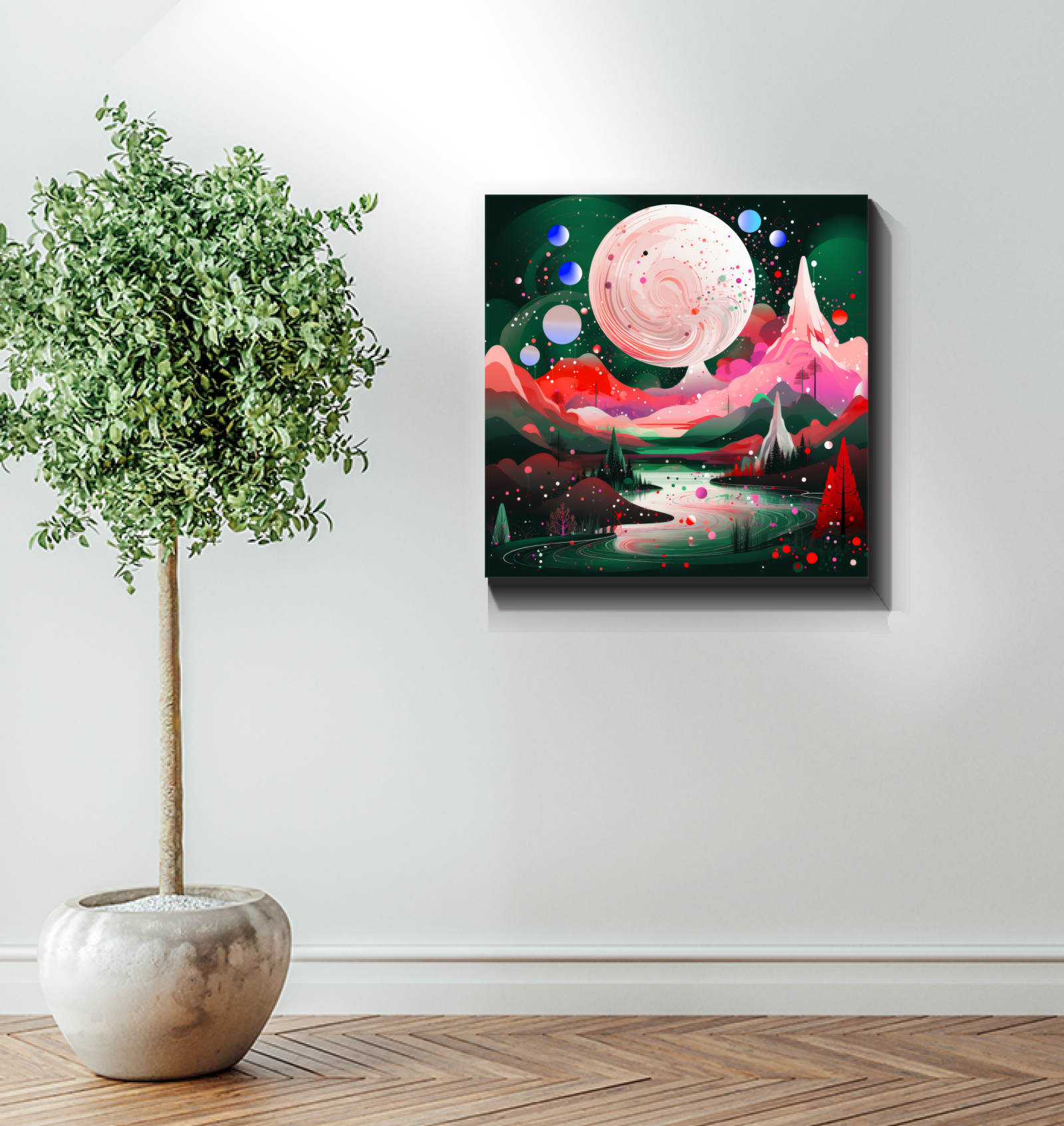 Lustrous Lavender Field Landscape Canvas