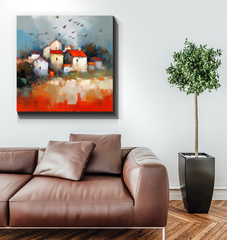 Tranquil Sunset Landscape Wrapped Canvas