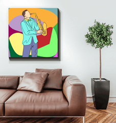 A Man Plays The Saxophone1 Wrapped Canvas - Beyond T-shirts