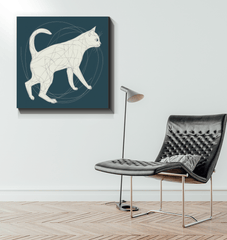 Mystical Cat Moonlit Stare Canvas - Beyond T-shirts