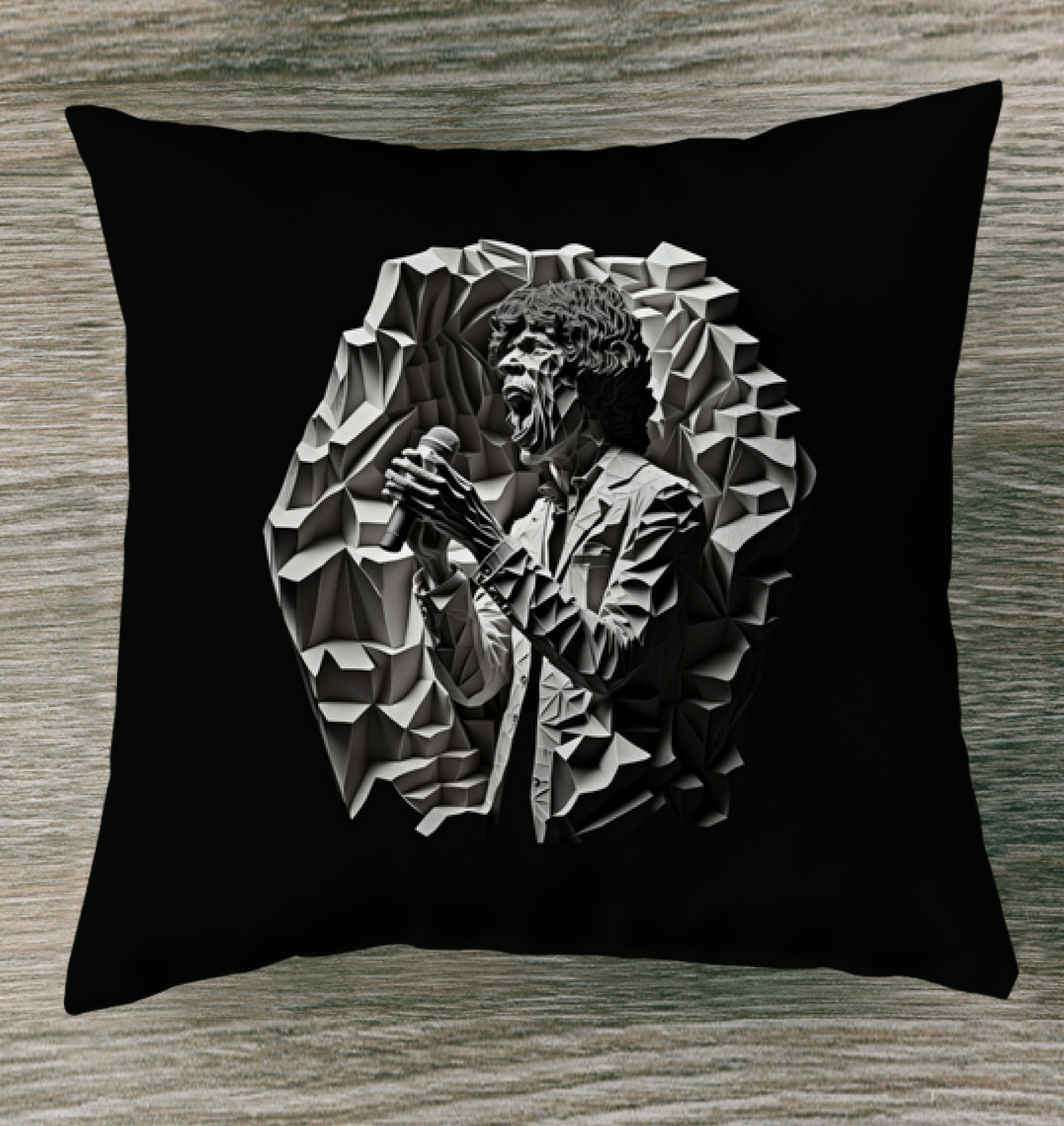 Maestro's Melody decorative indoor pillow on a cozy living room sofa.