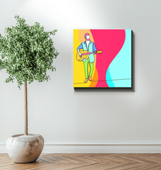 Boy Playing Guitar 2 Wrapped Canvas - Beyond T-shirts