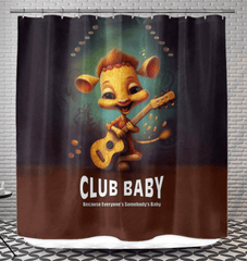 CB3-88 shower curtain elegantly hanging in a modern bathroom, enhancing the decor."
