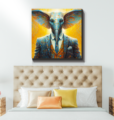Elephant's Serene Oasis Wrapped Canvas