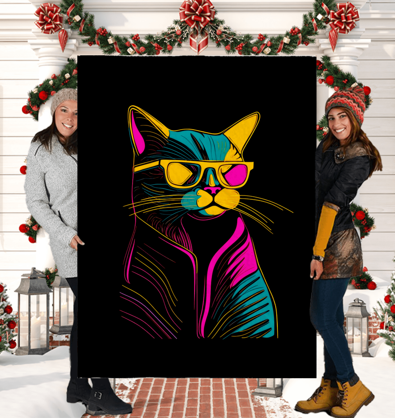 Cats' Night Prowl Sherpa Blanket - Beyond T-shirts
