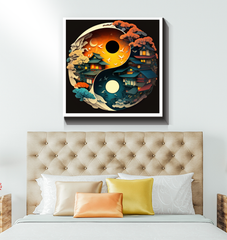 Celestial dance in vivid colors on canvas.