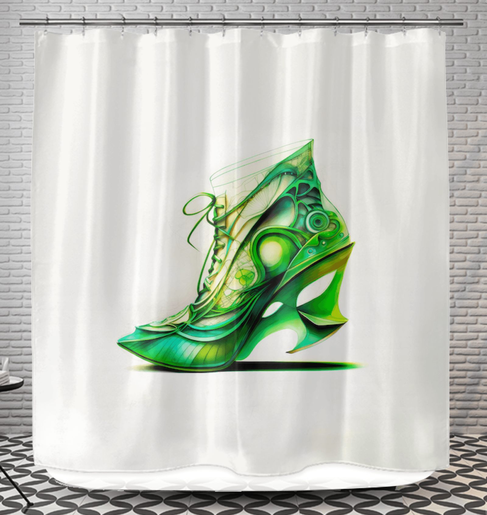 InnoStride Futuristic Shoe Shower Curtain - Beyond T-shirts