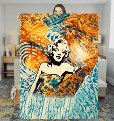 Surfing 5 08 Sherpa Blanket with Captivating Wave Print