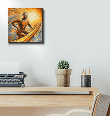 Surfing 5 15 Canvas in living room setting