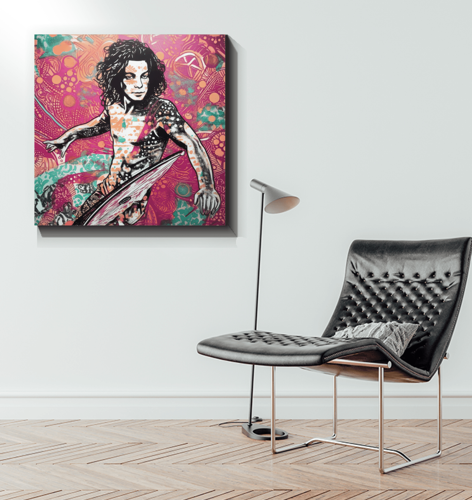 Detailed surf print on Surfing 5 07 Canvas