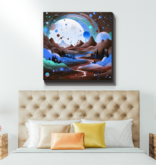 Whimsical Waterways River Landscape Canvas