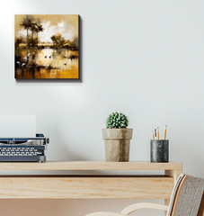 Starry Night Landscape Wrapped Canvas