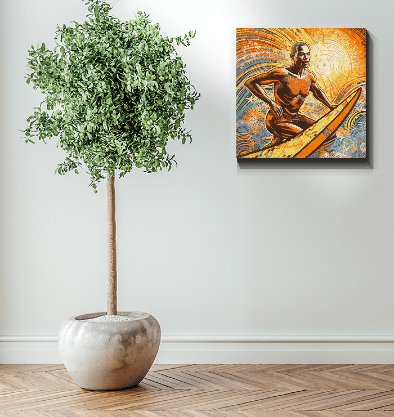 Surfing 5 15 Wrapped Canvas in bedroom decor