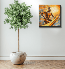 Surfing 5 15 Wrapped Canvas in bedroom decor