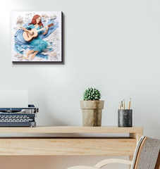 Unique Geometric Garden Artwork on Wrapped Canvas